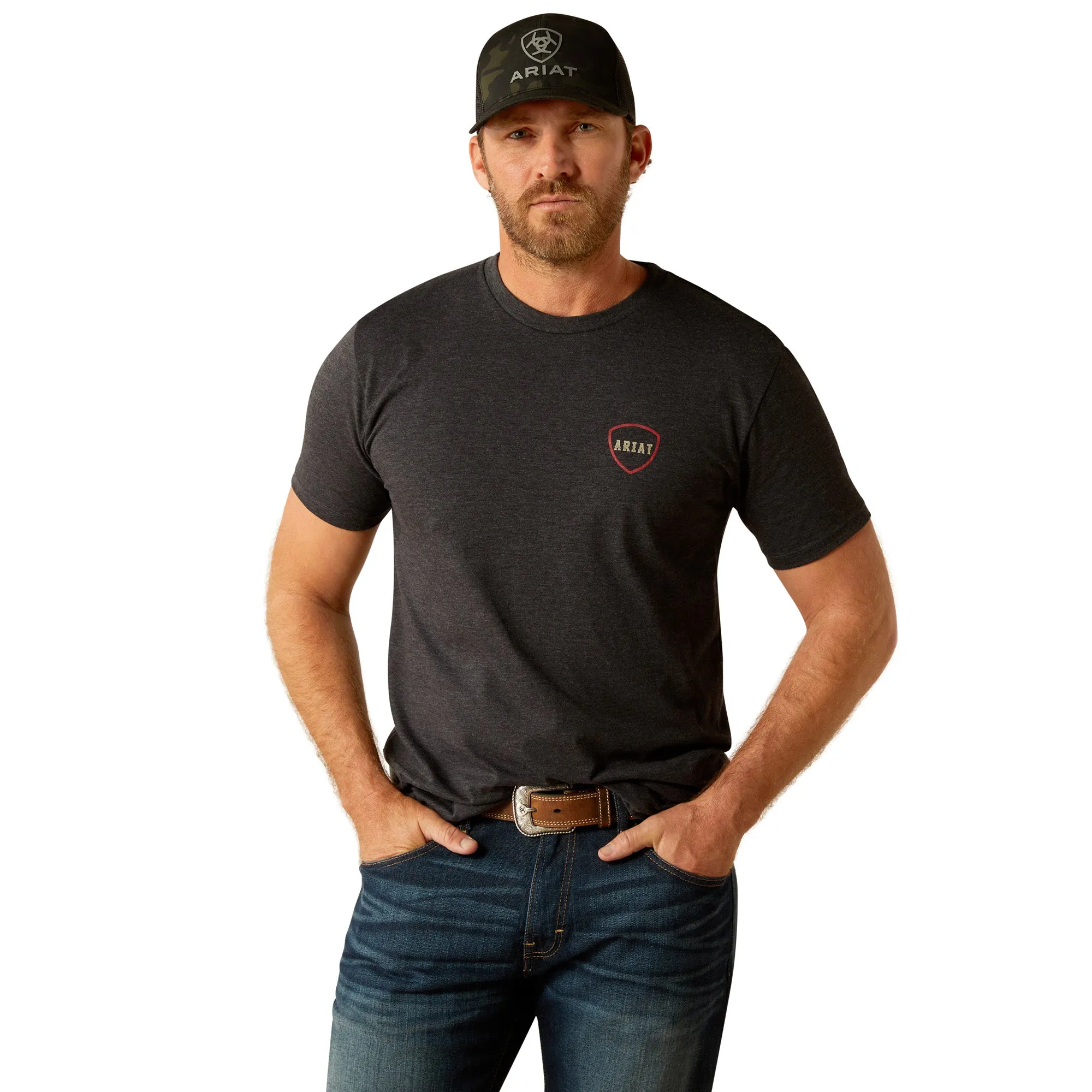 10053985 Ariat Men's Barbed Flag T-Shirt