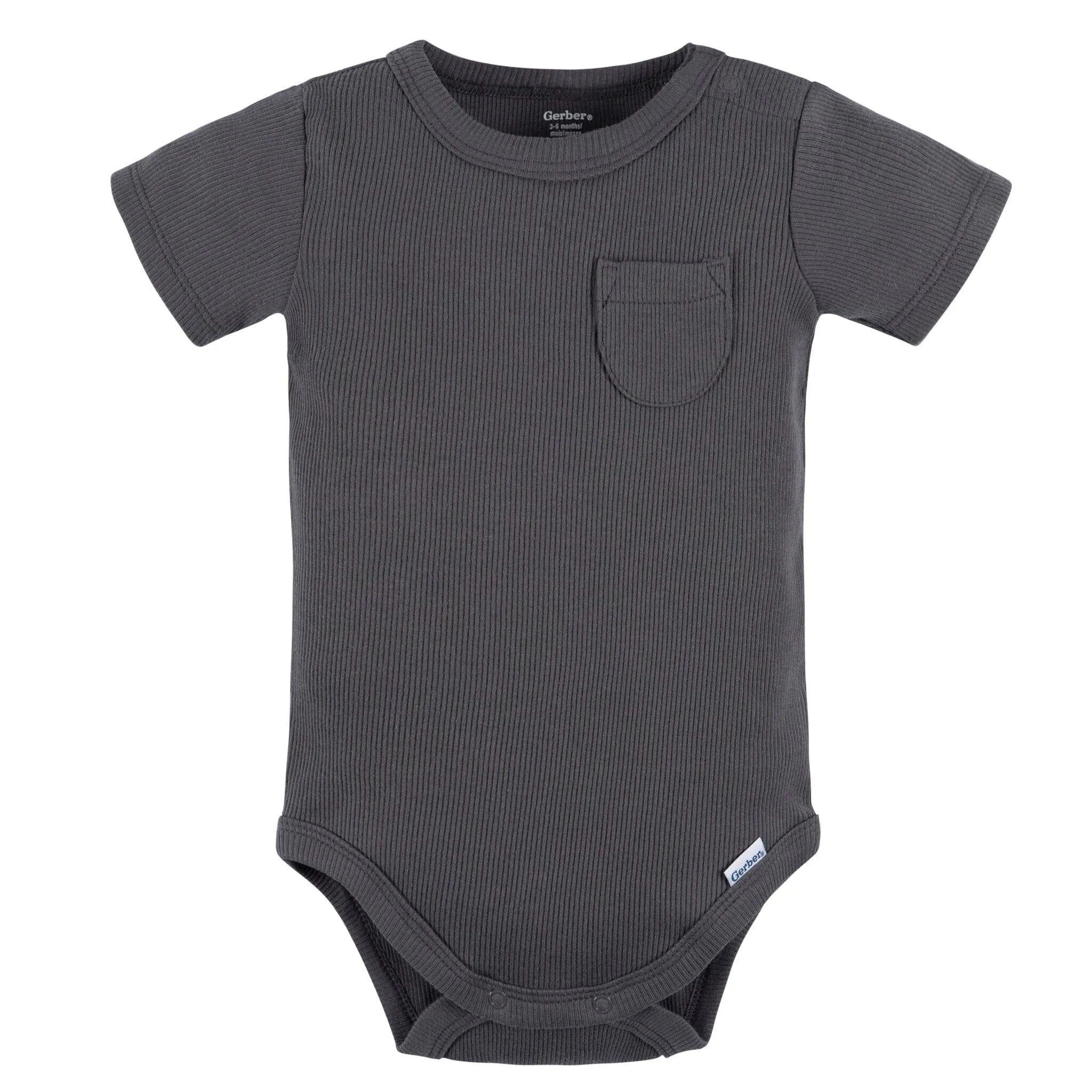 2-Piece Baby Boys Dark Grey Bodysuit and Shorts Set