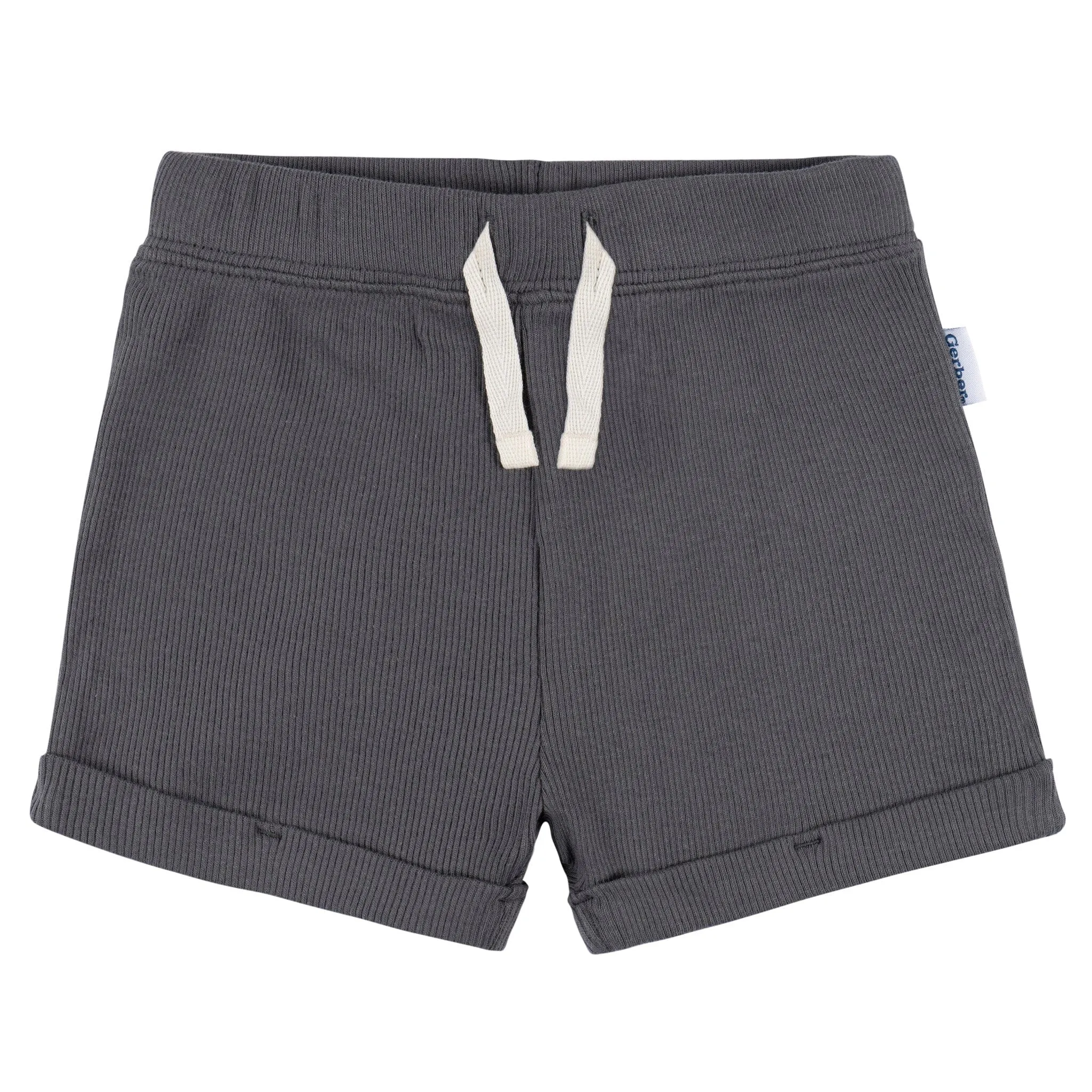 2-Piece Baby Boys Dark Grey Bodysuit and Shorts Set