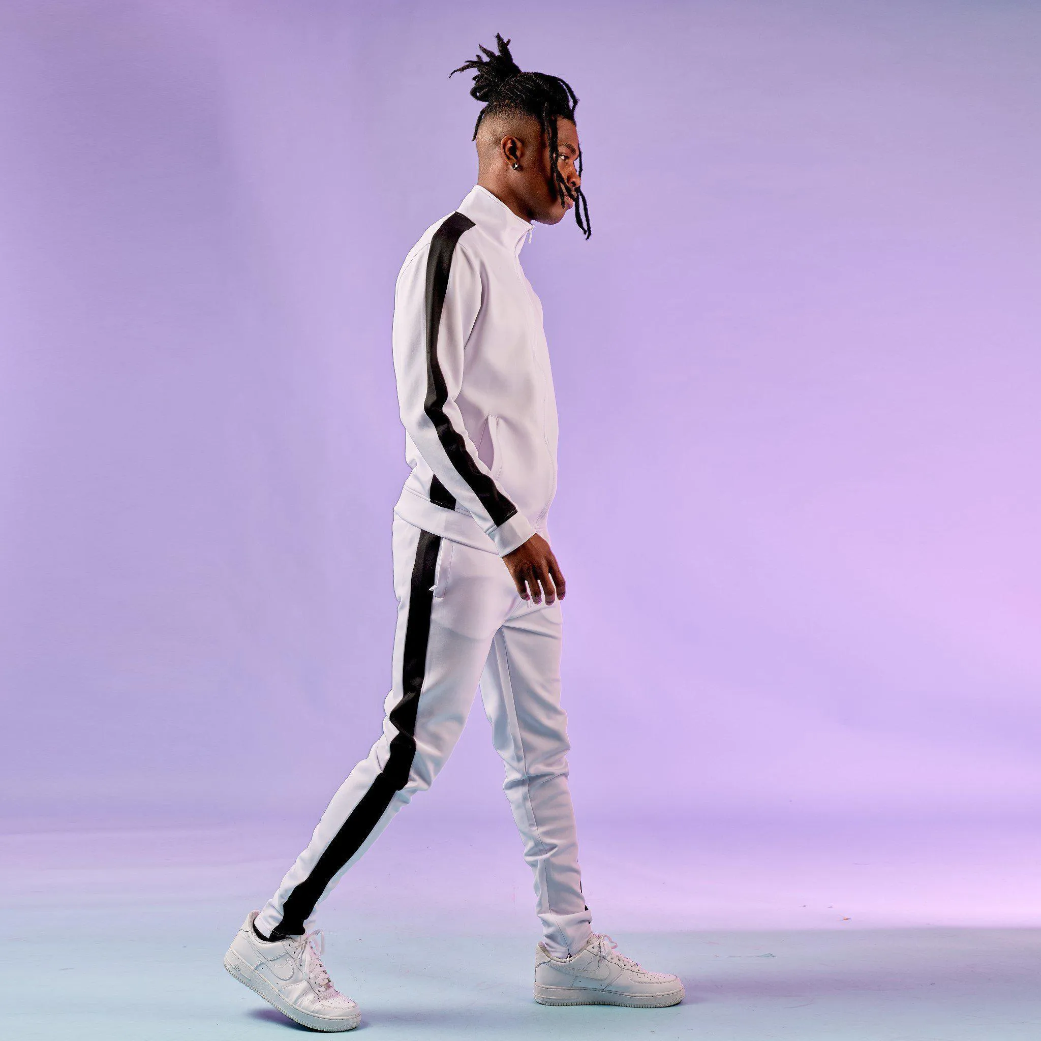 401 Track Pants - White & Black