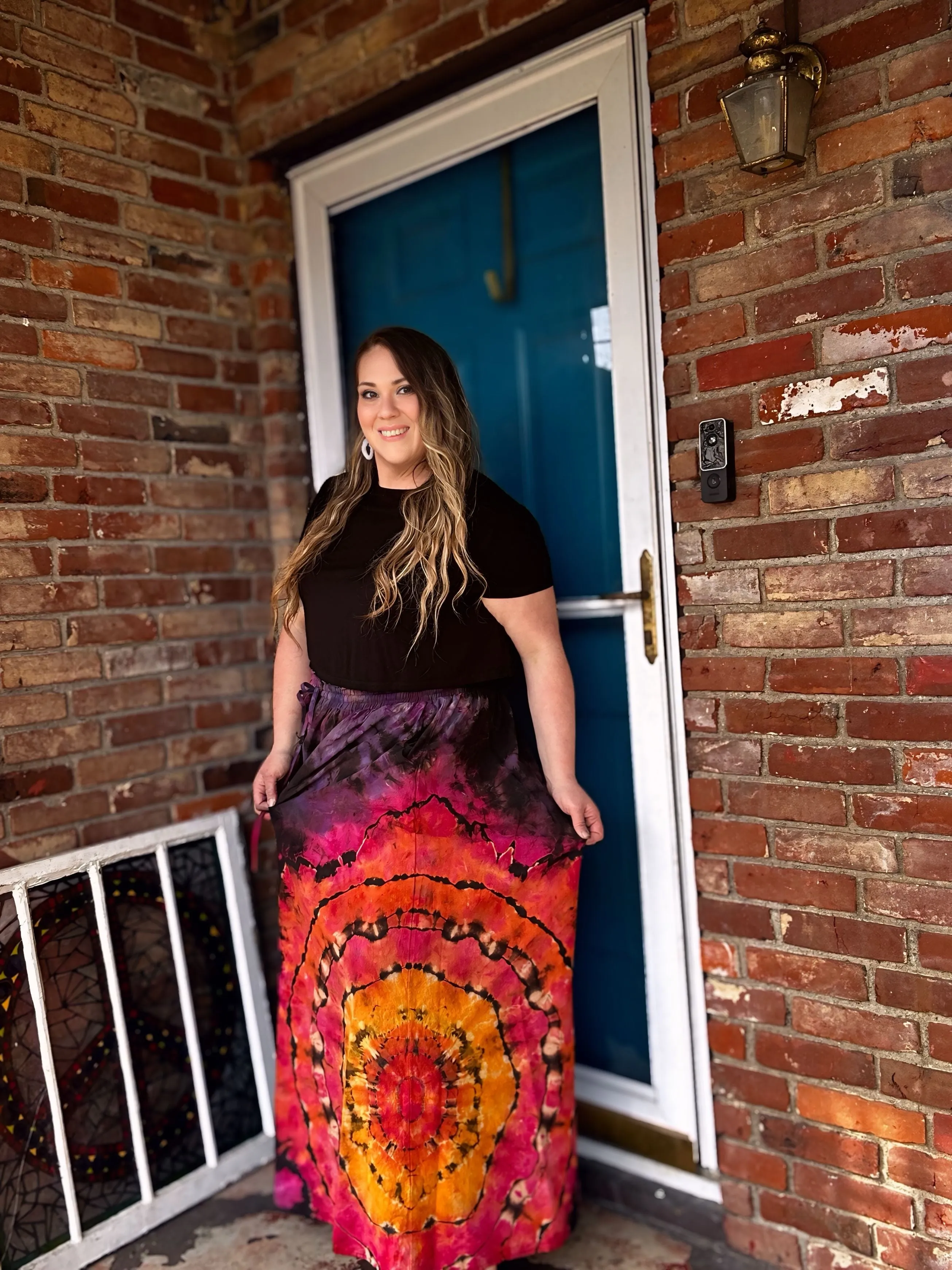 4X Sunset Mandala Flowy Pants with pockets & functional drawstring