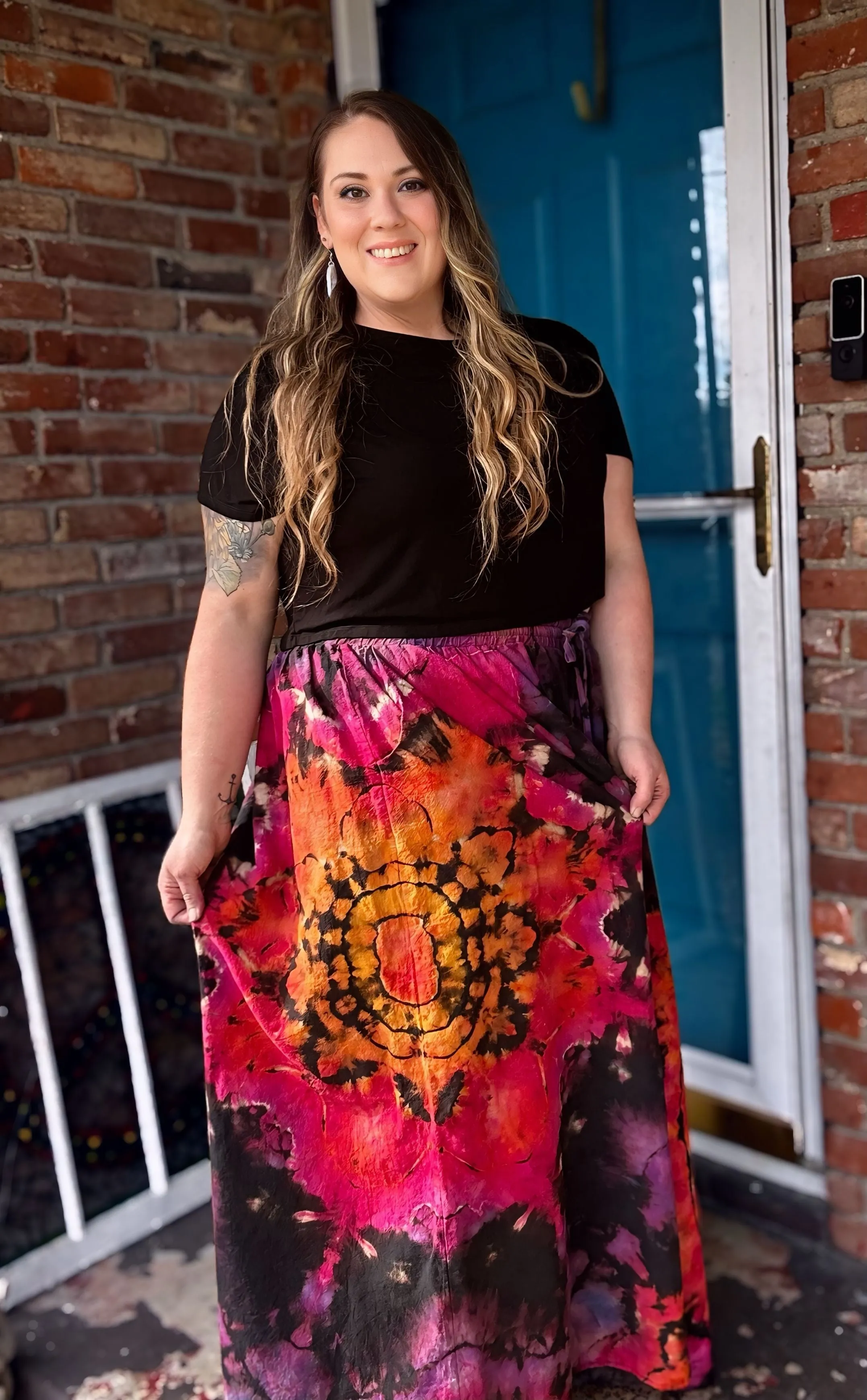 4X Sunset Mandala Flowy Pants with pockets & functional drawstring