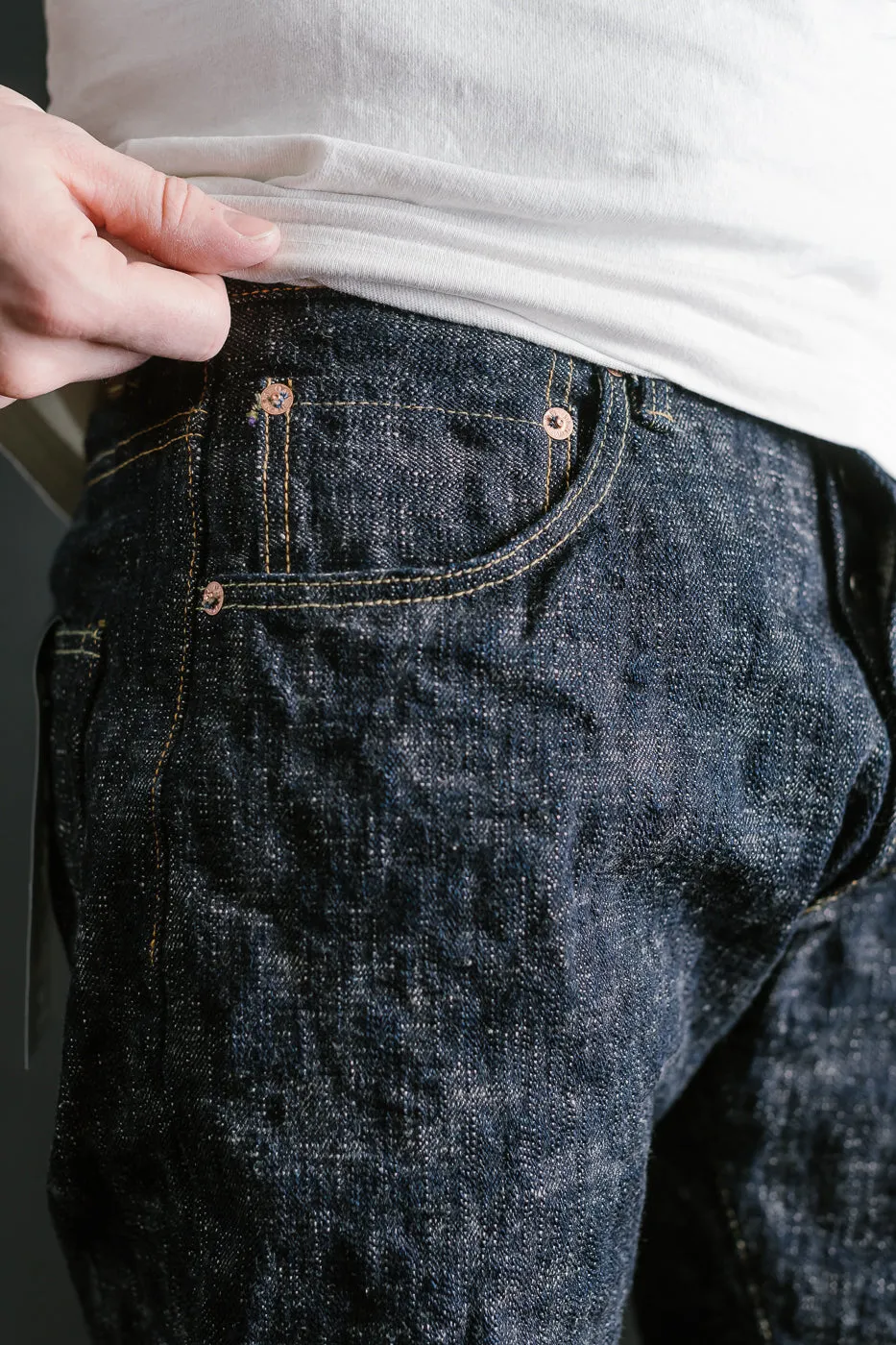 902-KA - 17oz "Kasuri" Slub Selvedge Denim - High Tapered