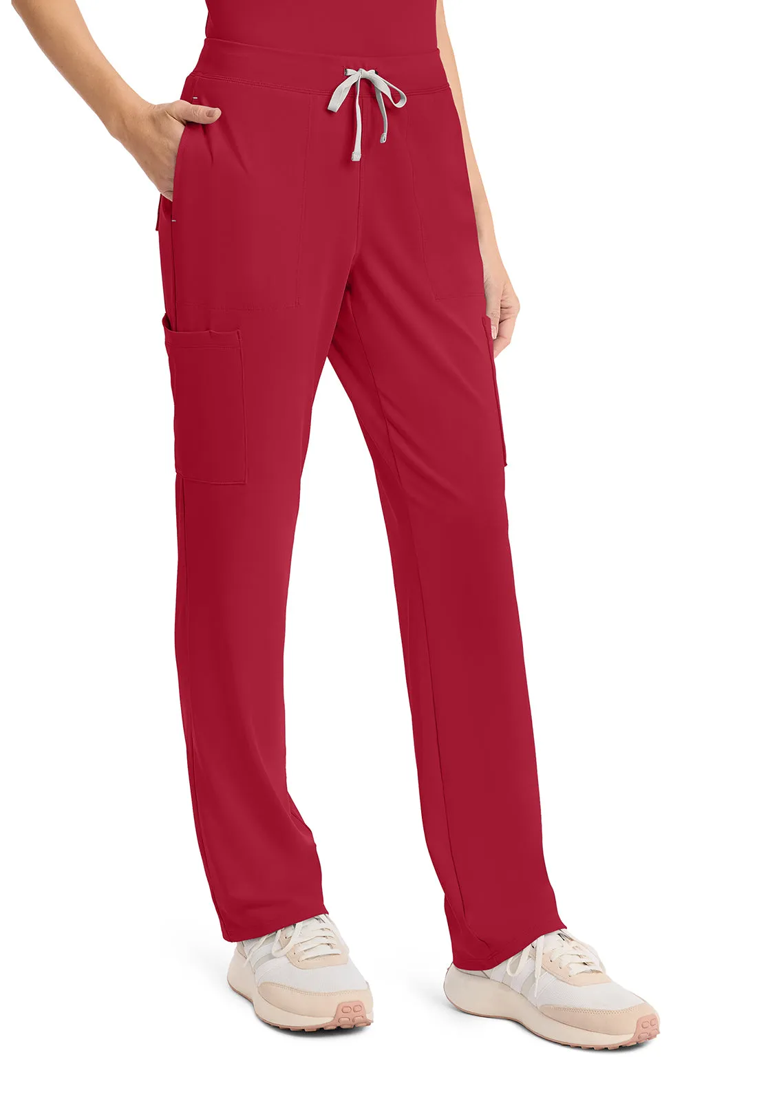 Achieve CK096 Women's 5 Pocket Straight Leg Pant Red