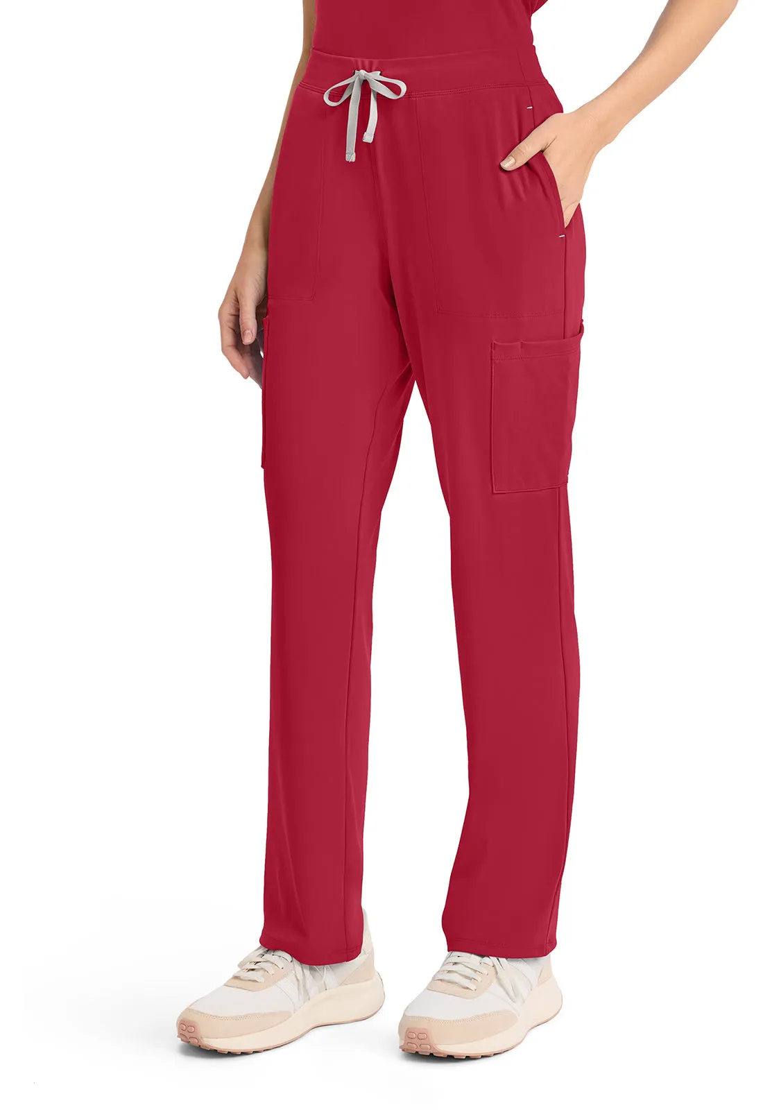 Achieve CK096 Women's 5 Pocket Straight Leg Pant Red
