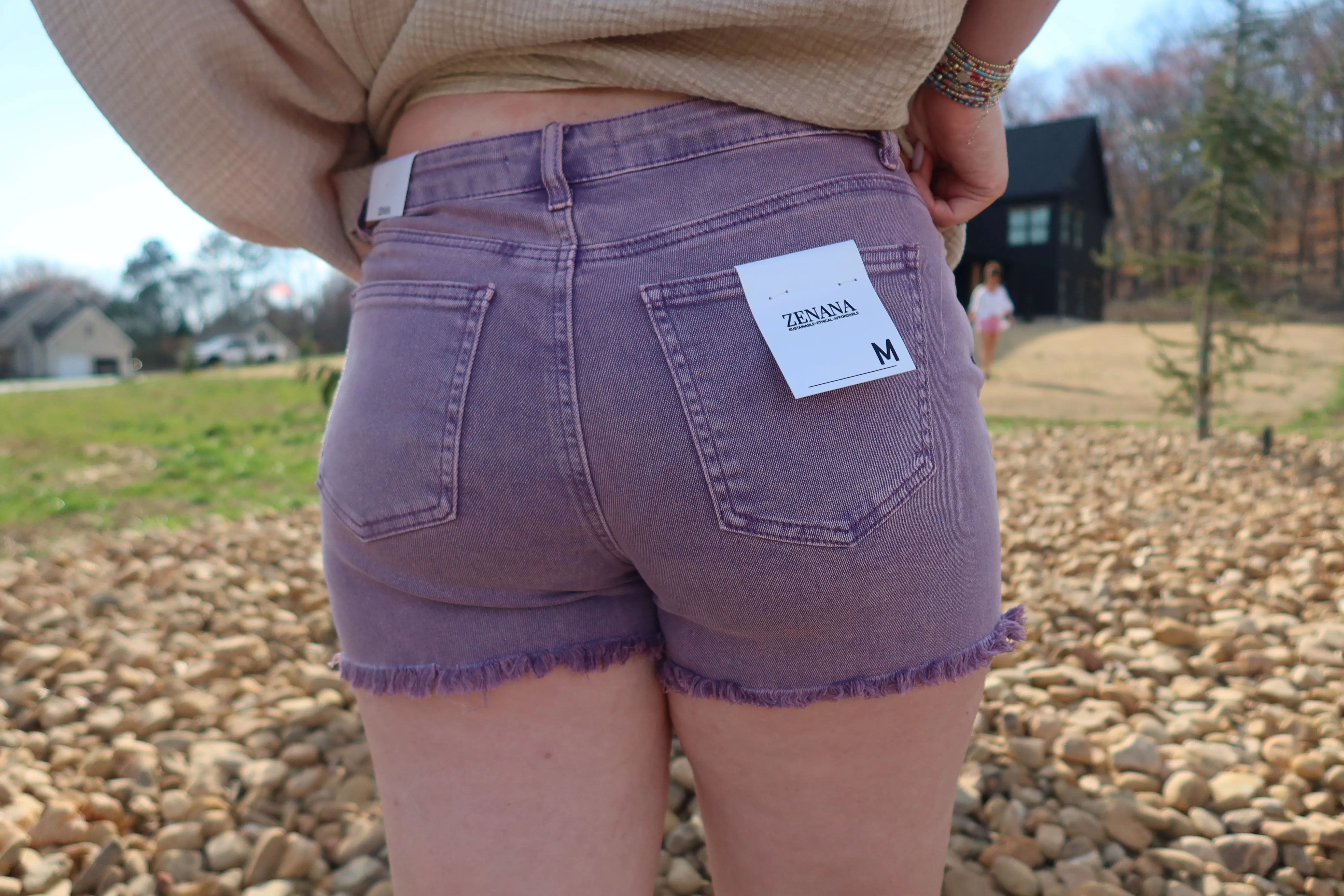 ACID WASHED FRAYED CUTOFF HEM SHORTS