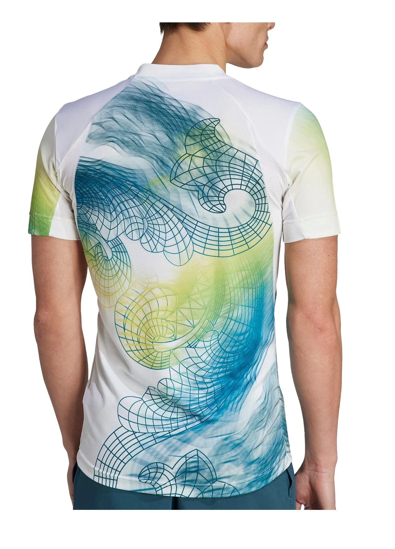 adidas Mens Printed Aeroready Freelift Pro Badminton T-Shirt - White