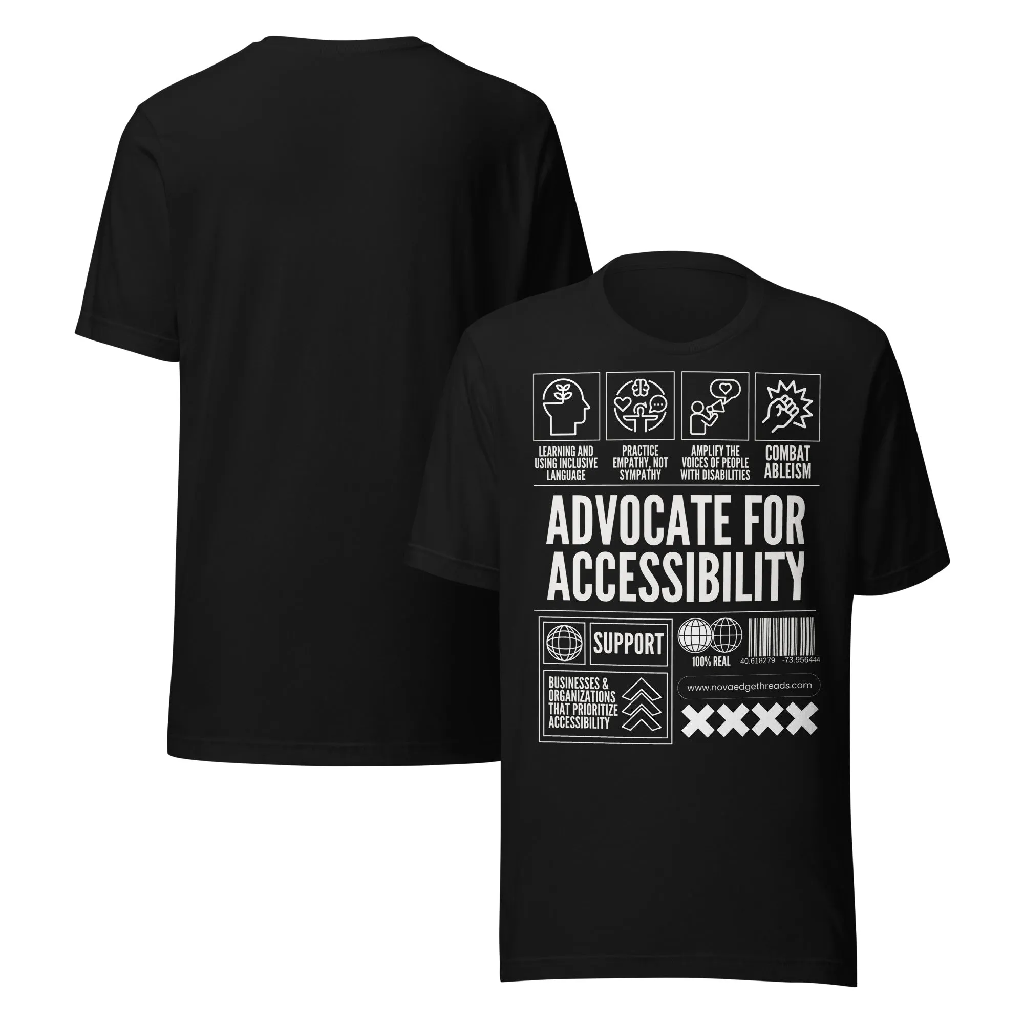 Advocate for Accessibility T-Shirt Support Pride Shirts for Allies Black Relaxed Fit T-Shirt