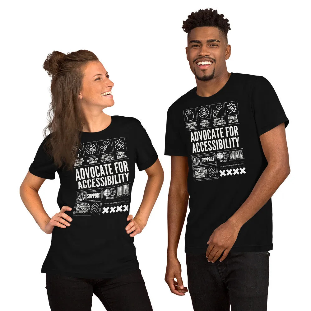 Advocate for Accessibility T-Shirt Support Pride Shirts for Allies Black Relaxed Fit T-Shirt