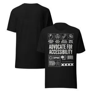 Advocate for Accessibility T-Shirt Support Pride Shirts for Allies Black Relaxed Fit T-Shirt