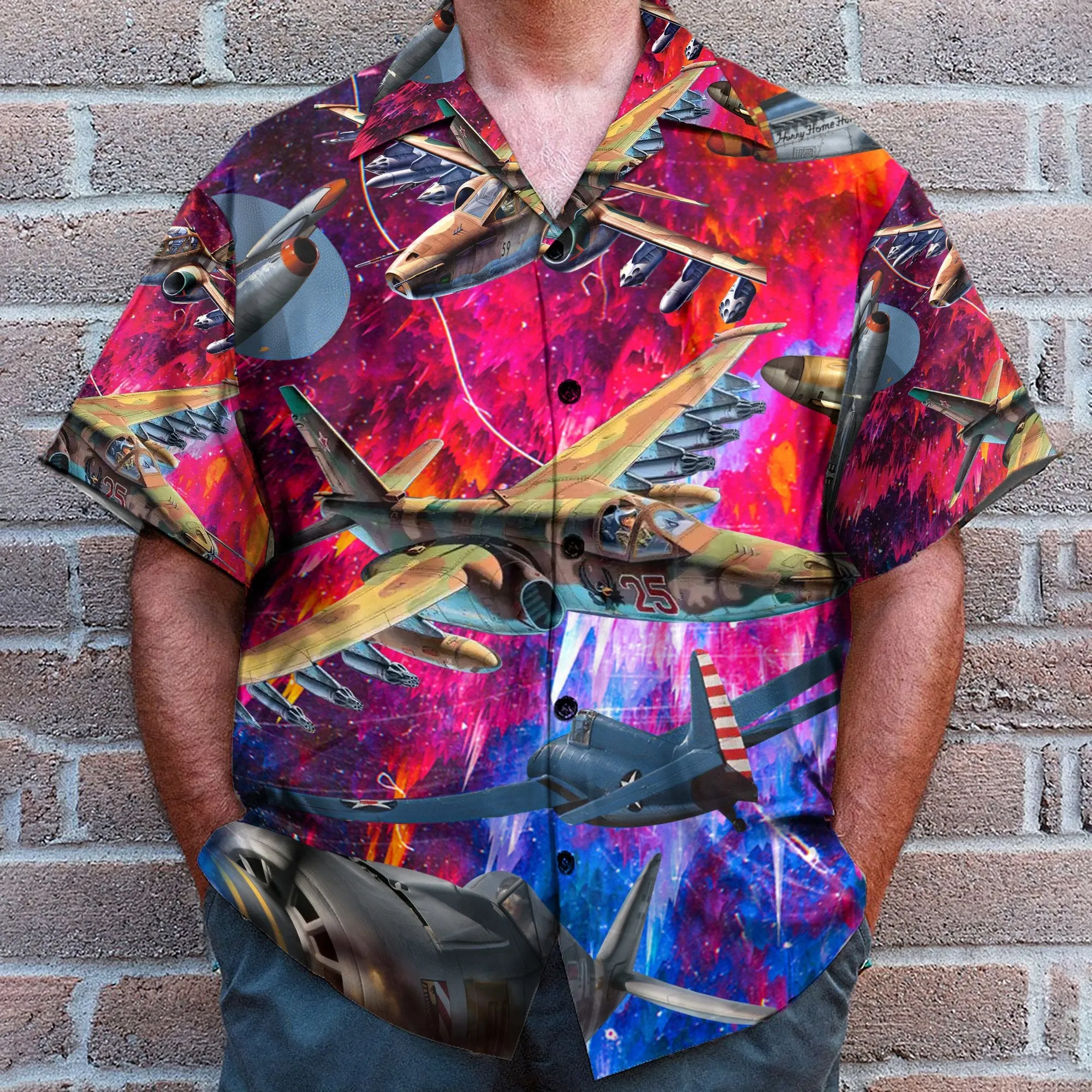 Airplane Men's Button's Up Shirts - Hawaiian Shirt