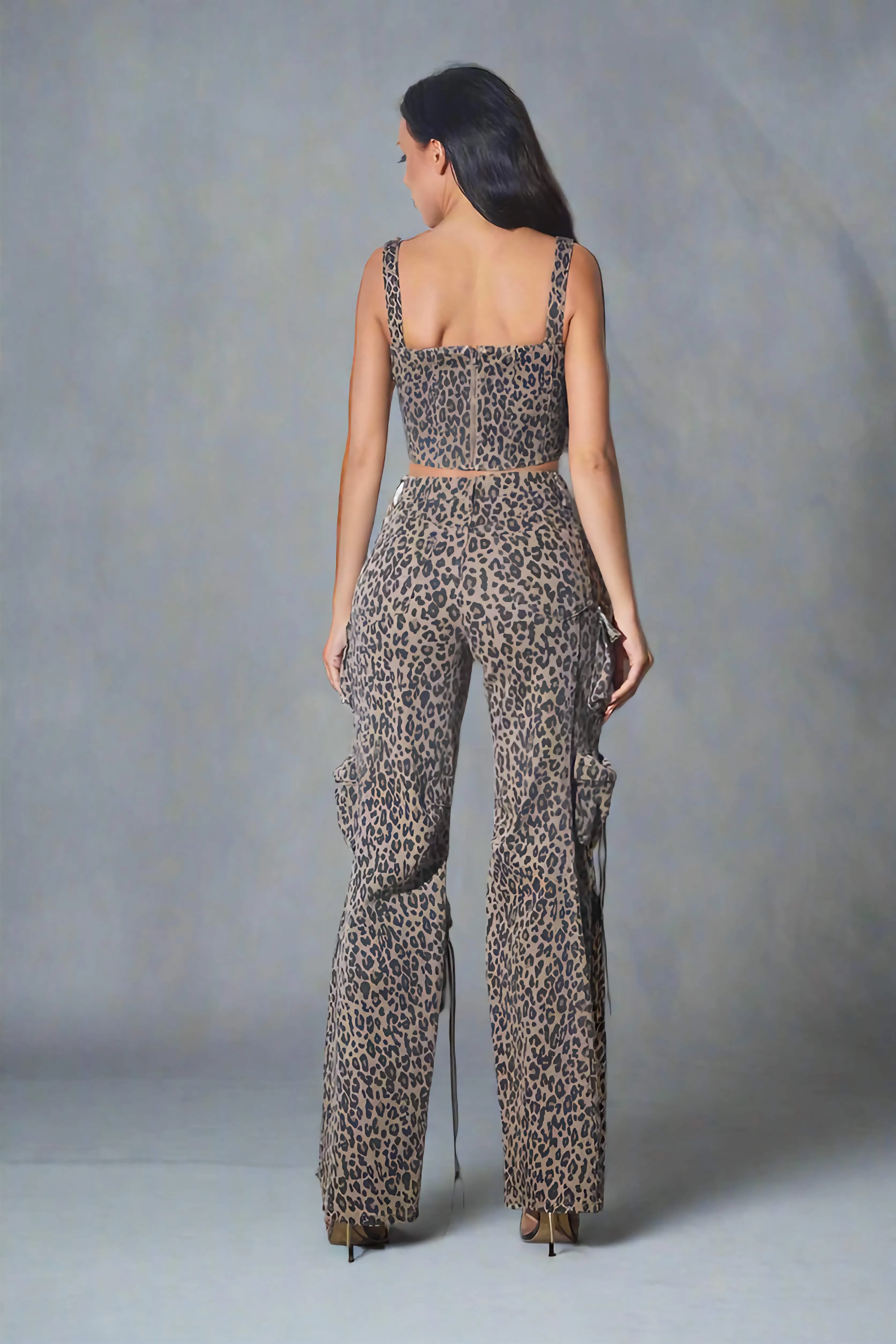 Animal Print Cargo Pants