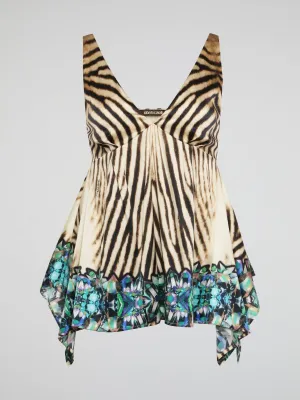 Animal Print Flared Top
