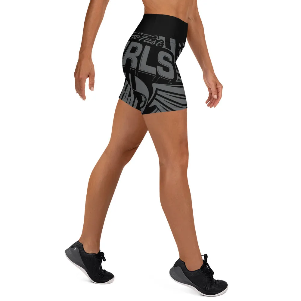 AOP Black Workout Shorts