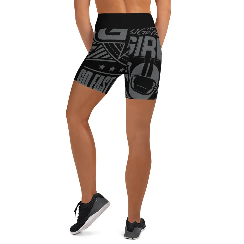 AOP Black Workout Shorts
