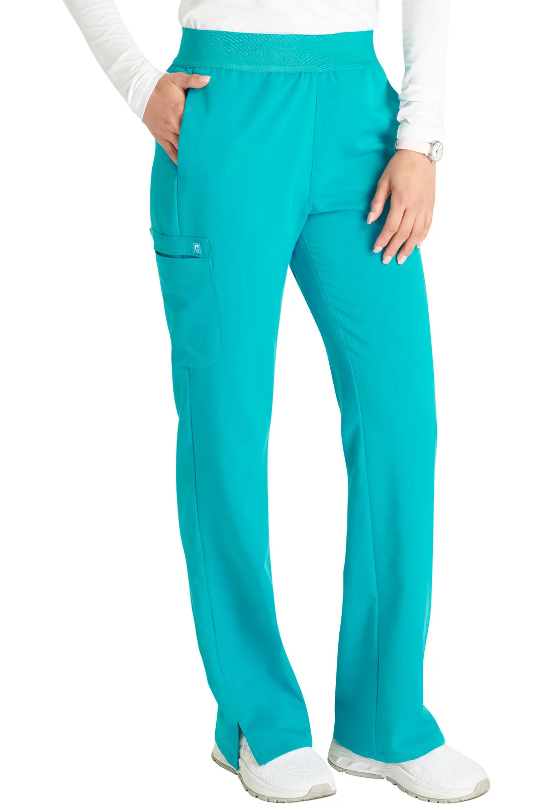 Atmos CK136A Mid Rise Pull-on Straight Leg Pants Teal Blue