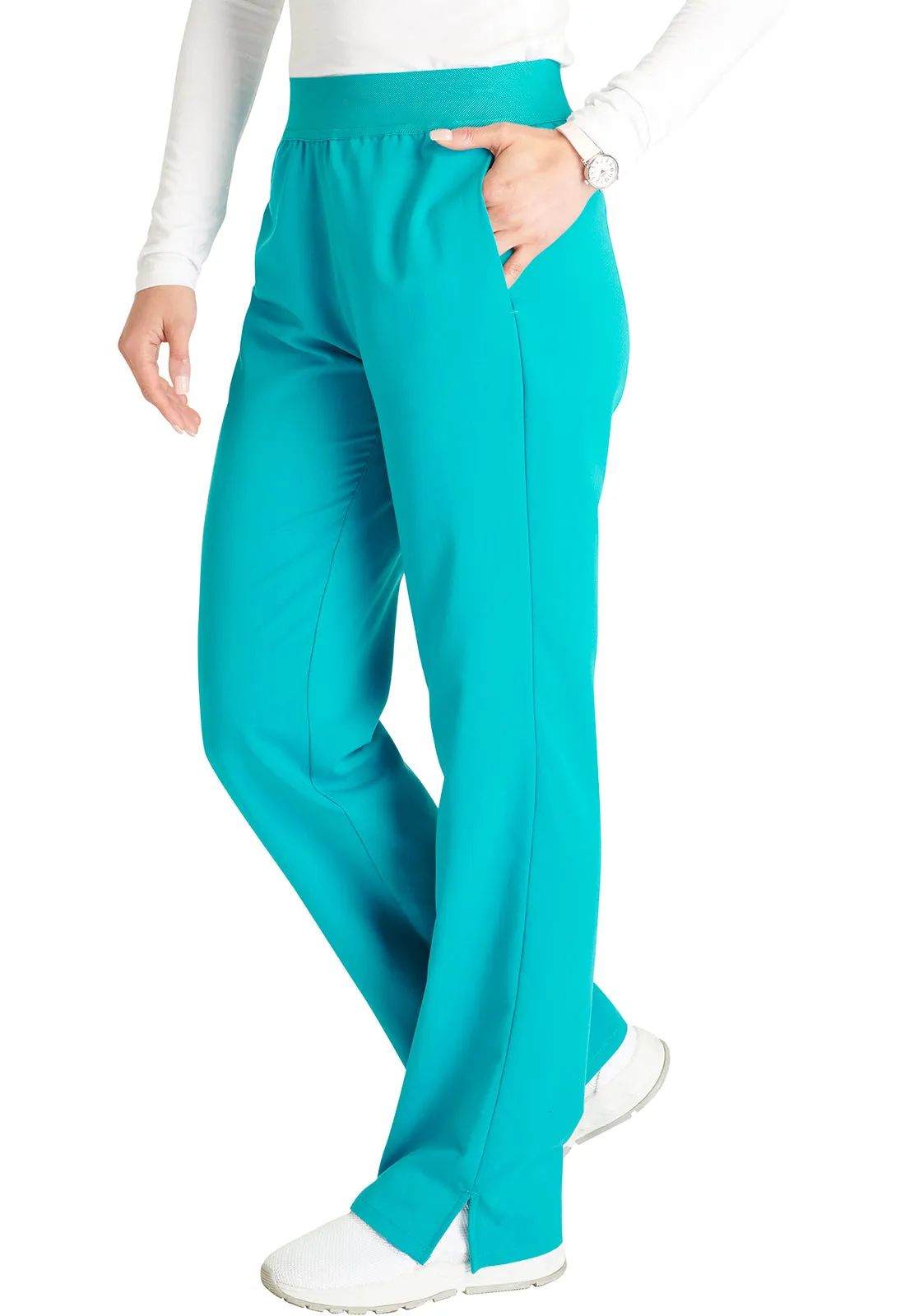 Atmos CK136A Mid Rise Pull-on Straight Leg Pants Teal Blue