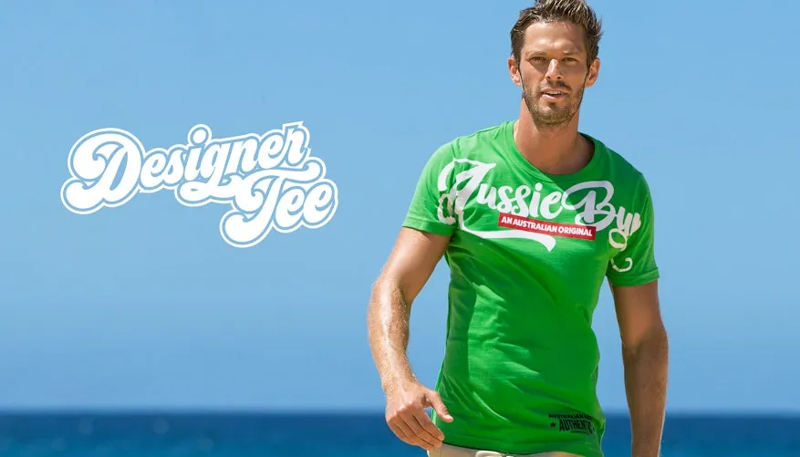 aussieBum Designer Tee Shirts Mate Green