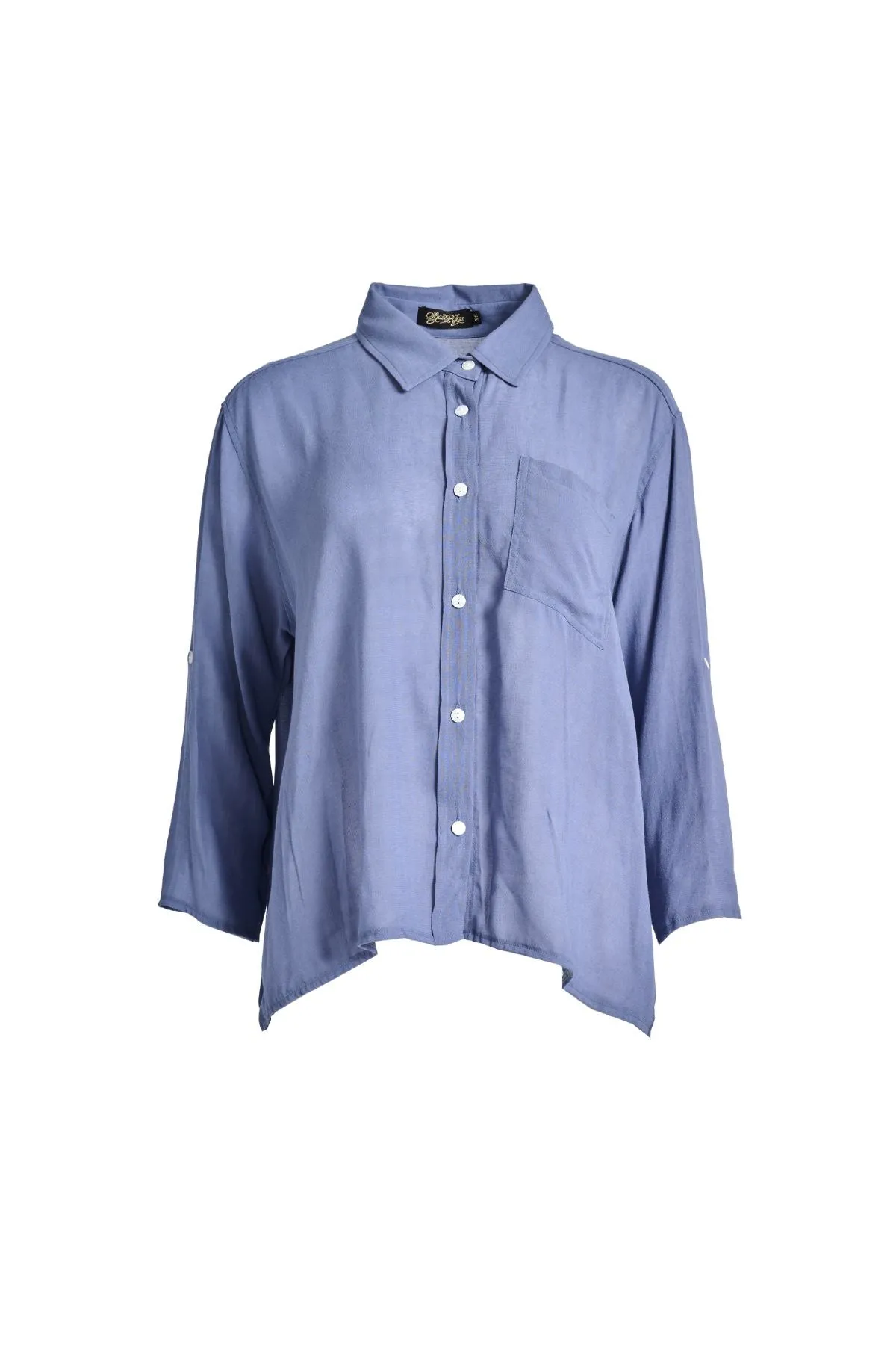 Ava Shirt Smokey Blue in Viscose