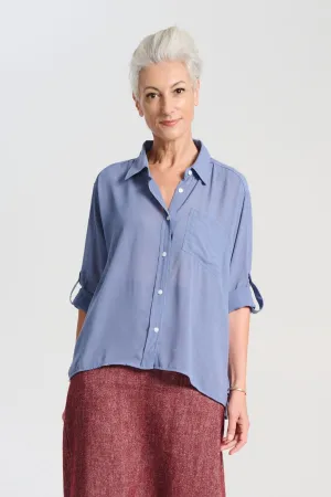 Ava Shirt Smokey Blue in Viscose