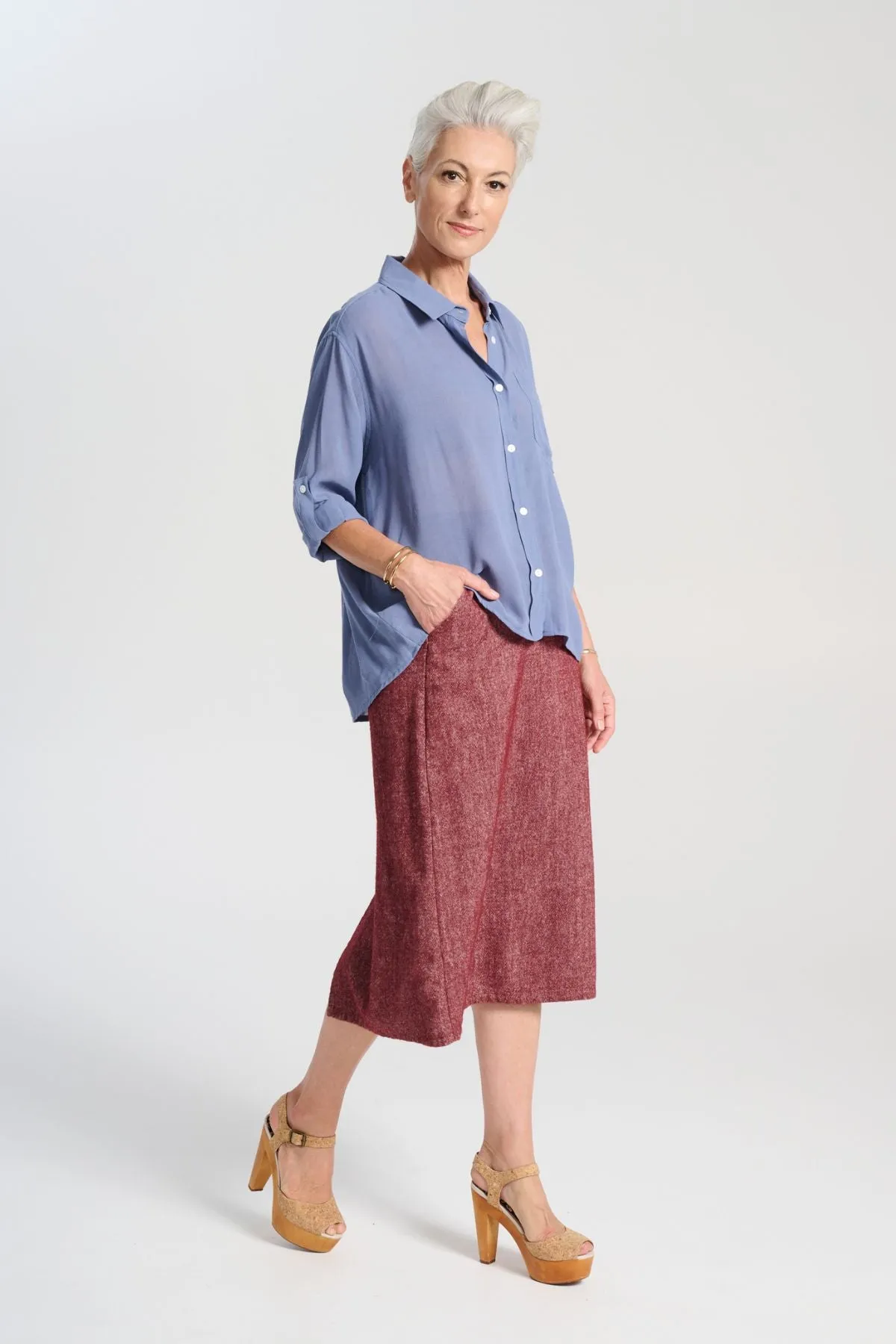 Ava Shirt Smokey Blue in Viscose