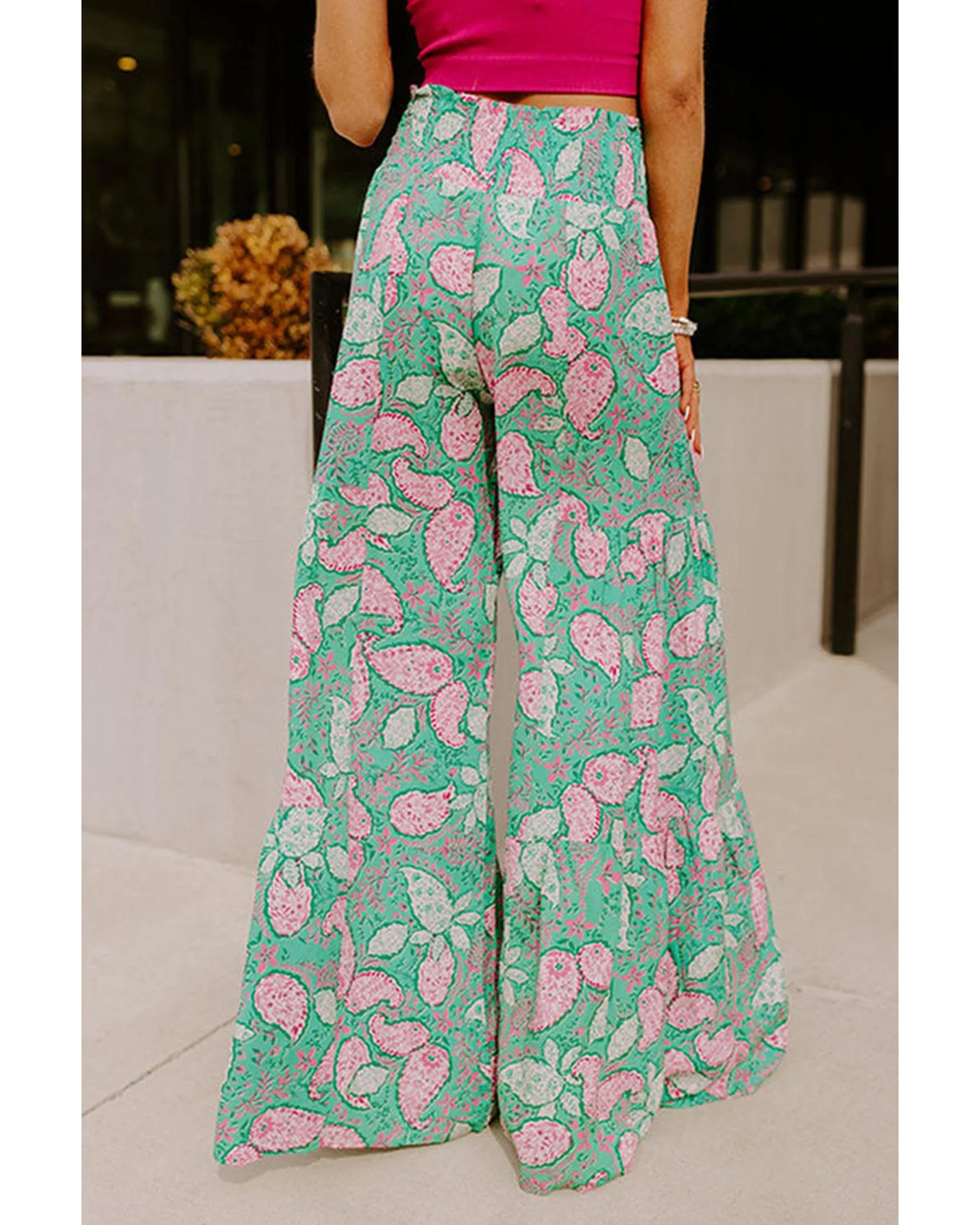 Azura Exchange Flowy Paisley Print Wide Leg Pants - L