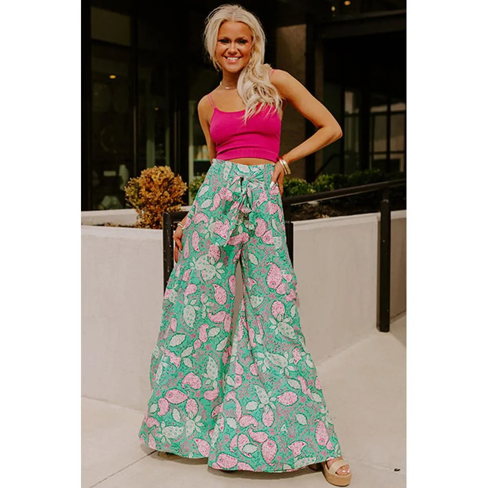 Azura Exchange Flowy Paisley Print Wide Leg Pants - L