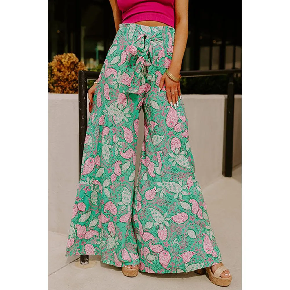 Azura Exchange Flowy Paisley Print Wide Leg Pants - L