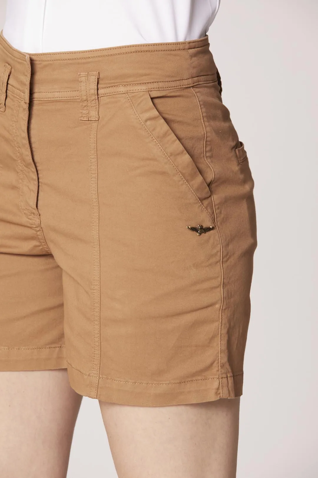 Baggy stretch cotton bermuda shorts