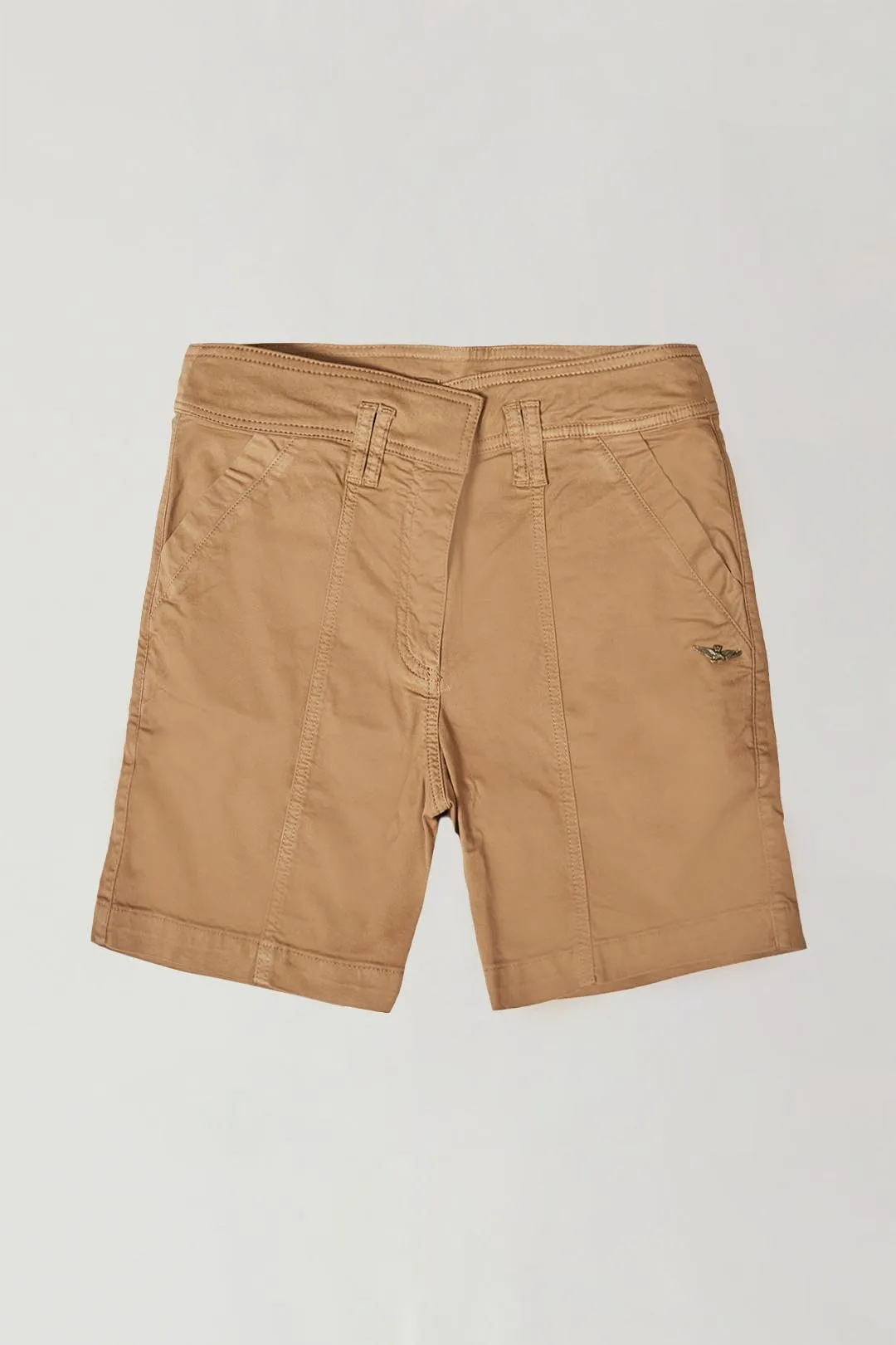 Baggy stretch cotton bermuda shorts