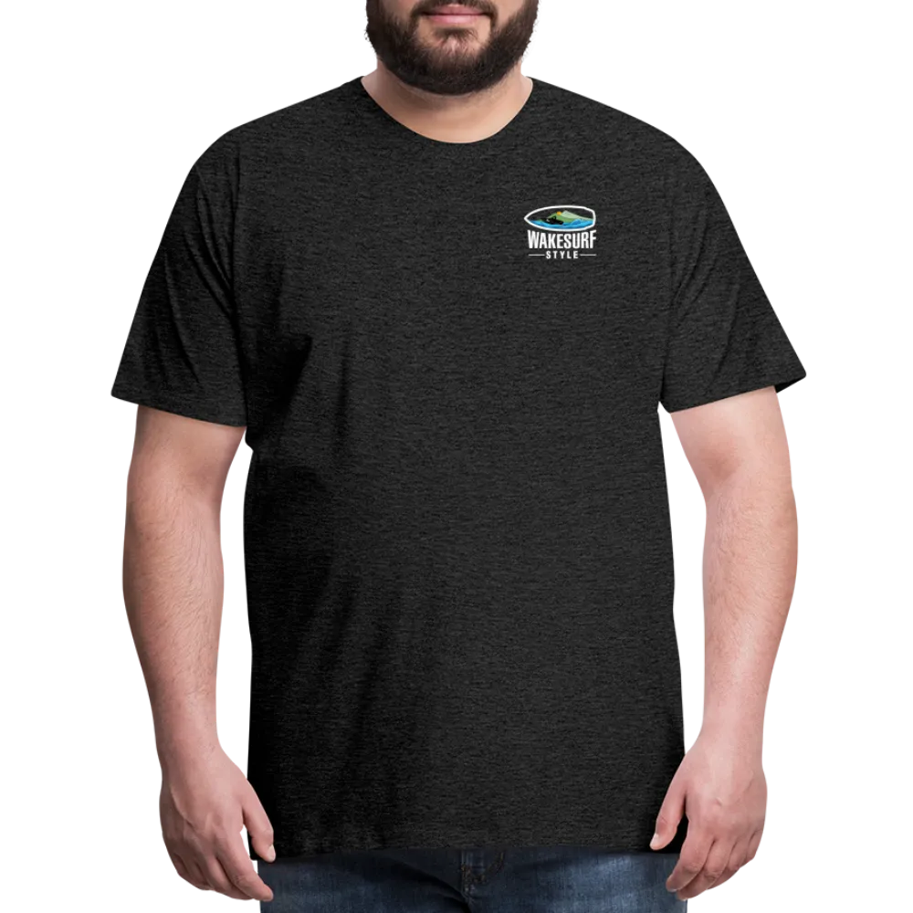 Ballast Up & Surf - Wake Responsibly Image on Back / Logo on Front Men's Premium T-Shirt