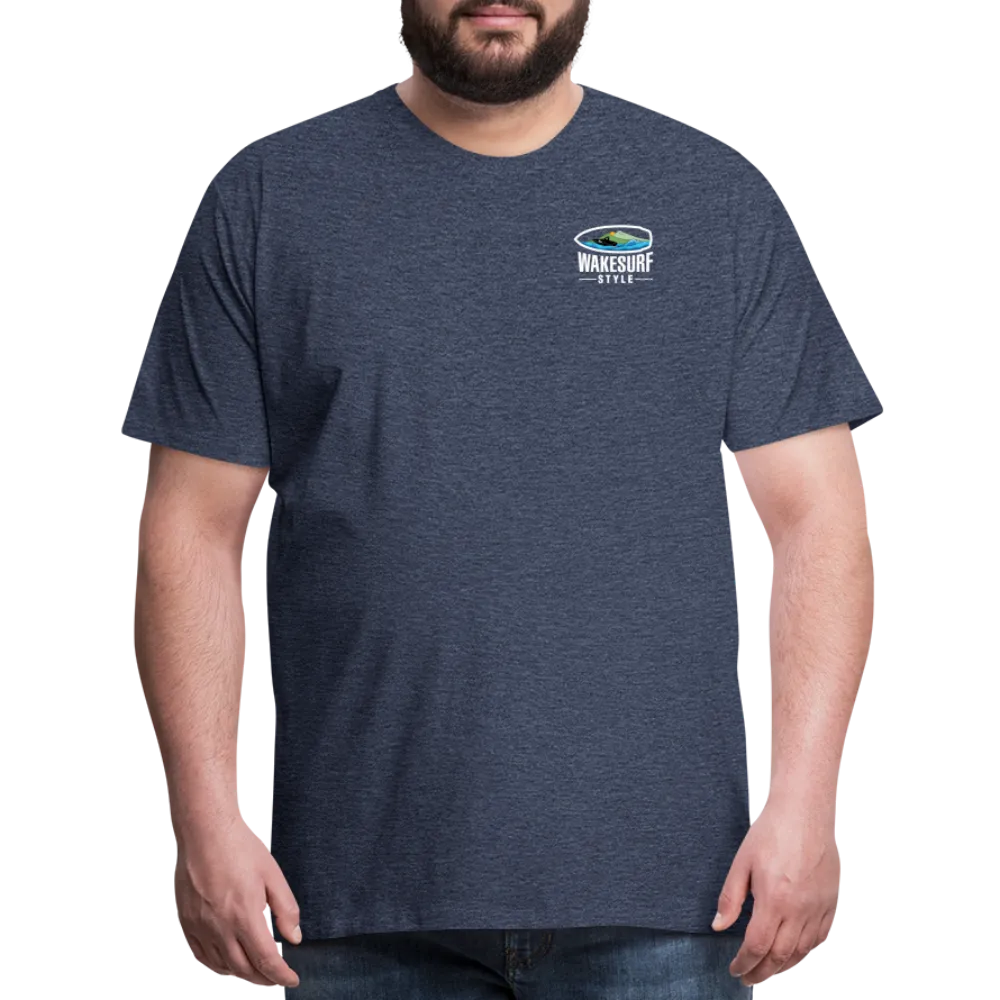 Ballast Up & Surf - Wake Responsibly Image on Back / Logo on Front Men's Premium T-Shirt