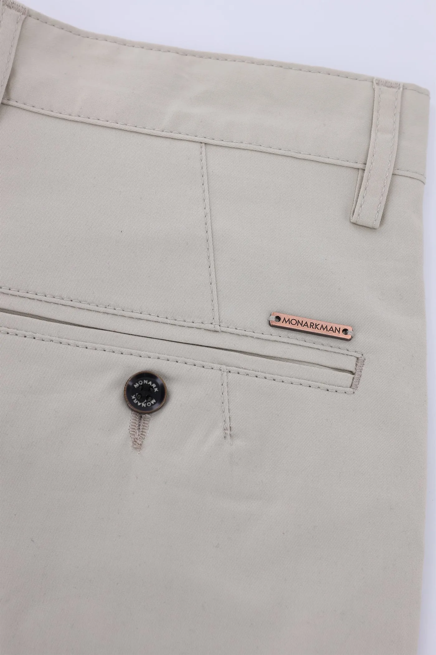 BEIGE TAPPERED FIT PANTS