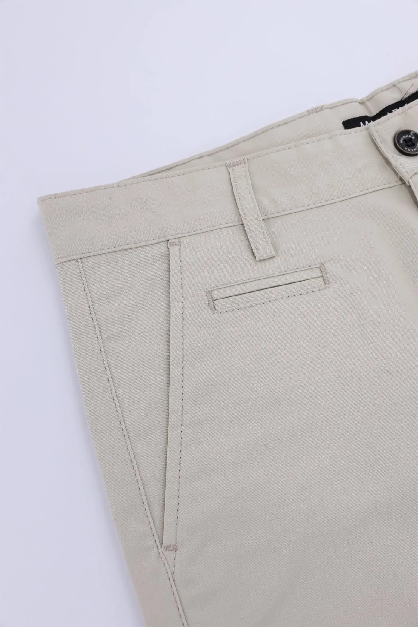 BEIGE TAPPERED FIT PANTS