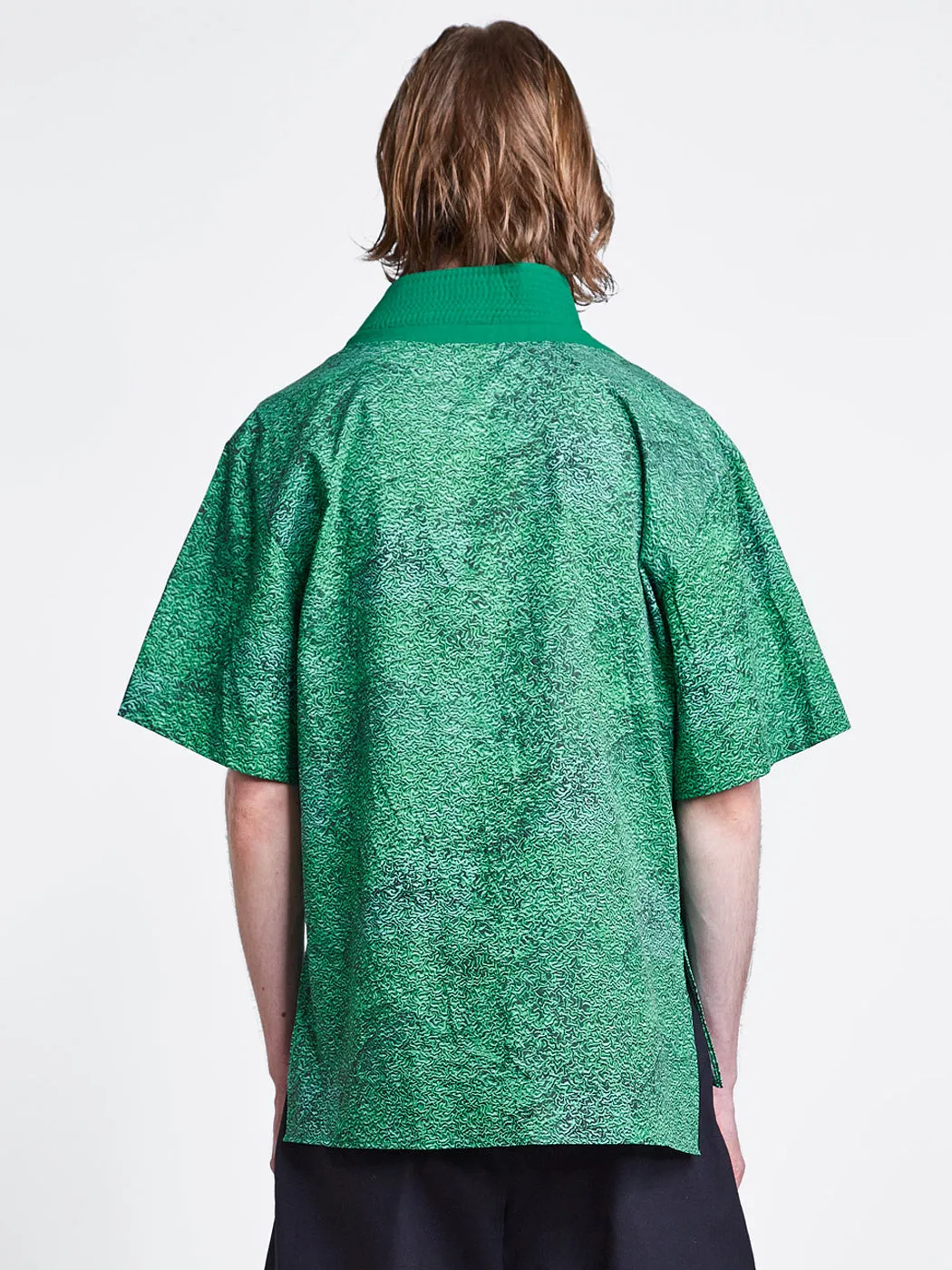 Belt Collar V Neck Print