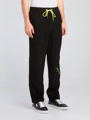 Black Contrast Drawstring Track Pants