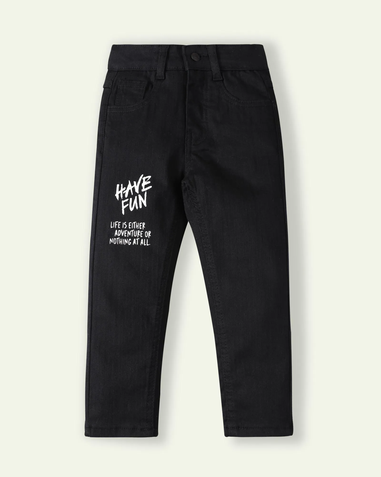 Black Printed Jeans