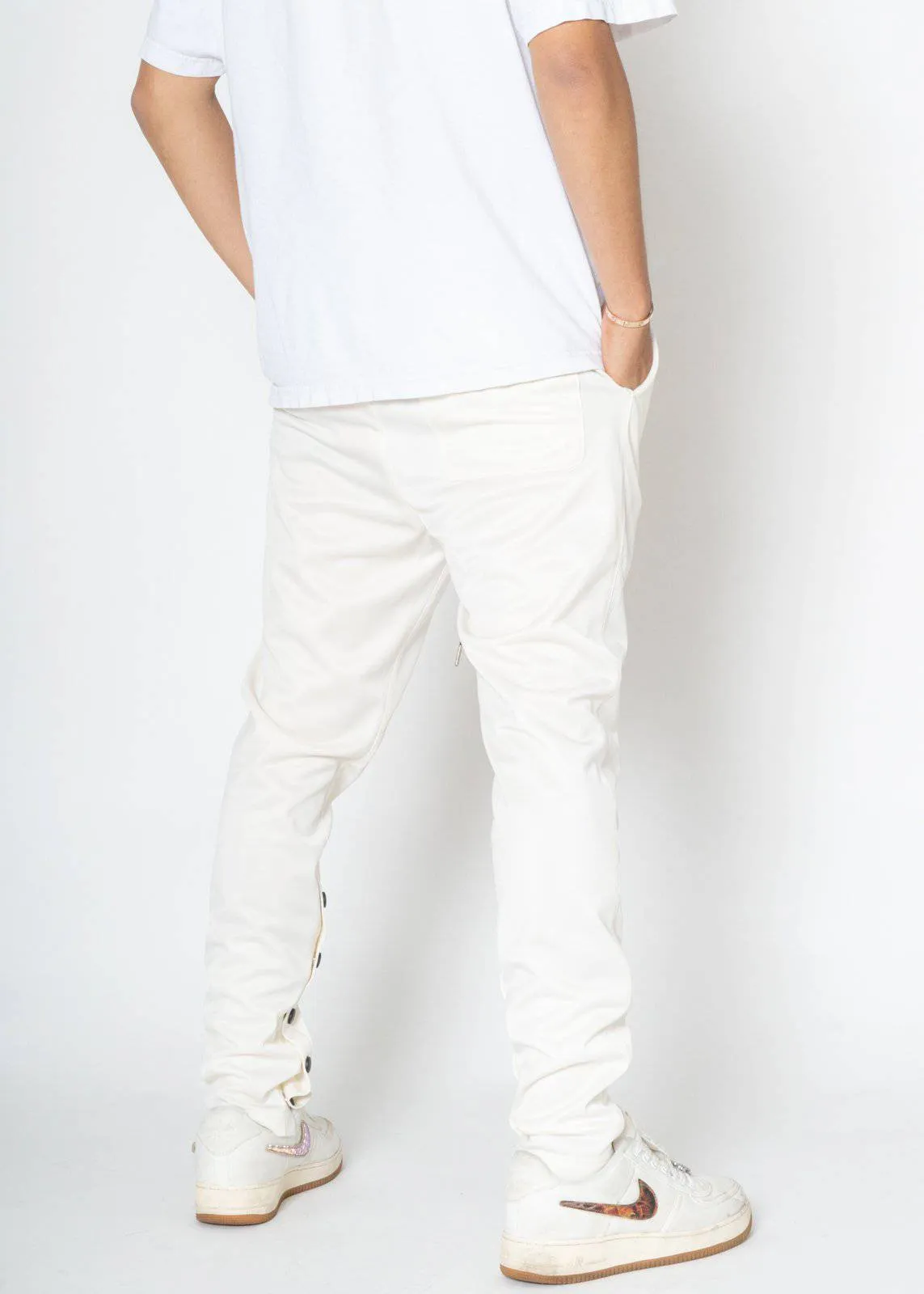 Blank State Men's Snap Track Pants in White