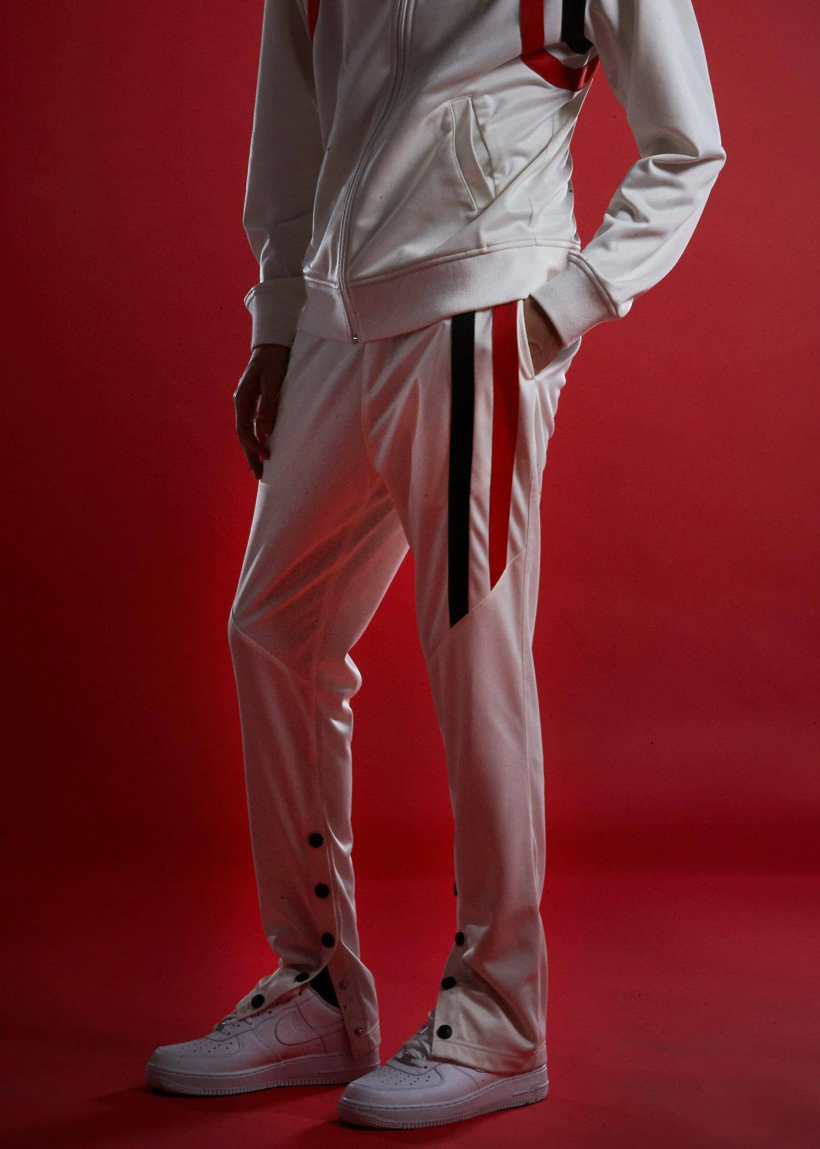 Blank State Men's Snap Track Pants in White
