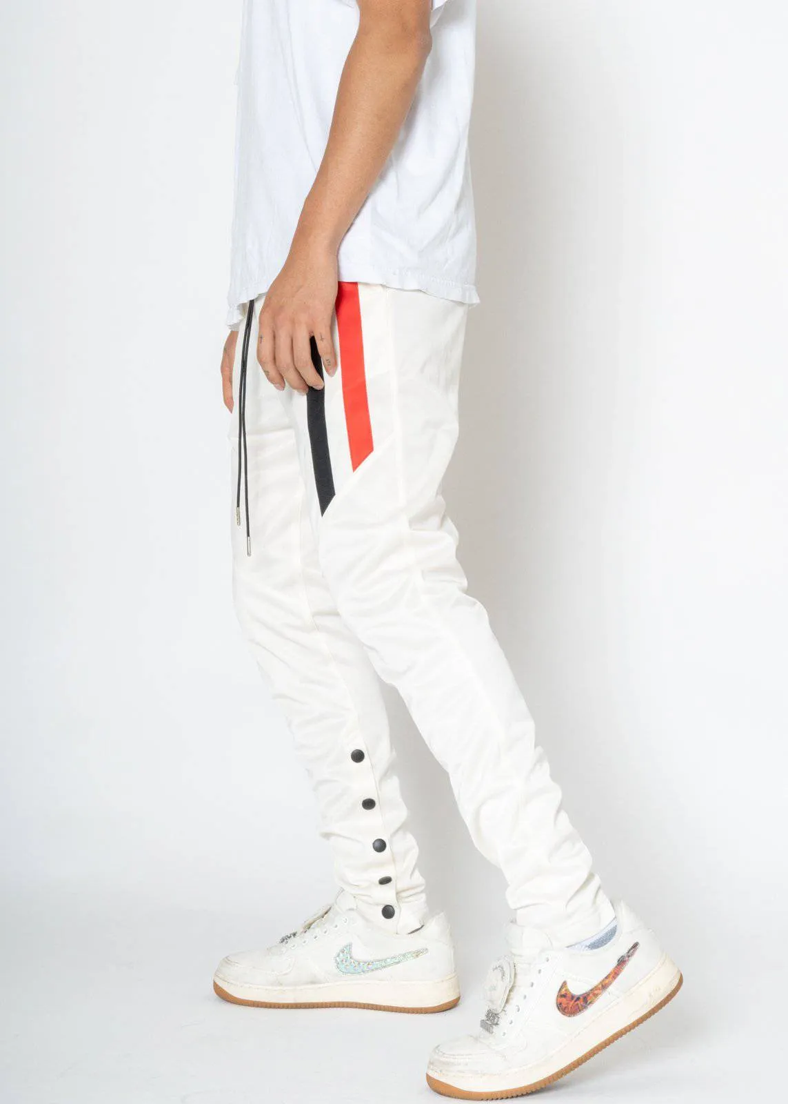 Blank State Men's Snap Track Pants in White