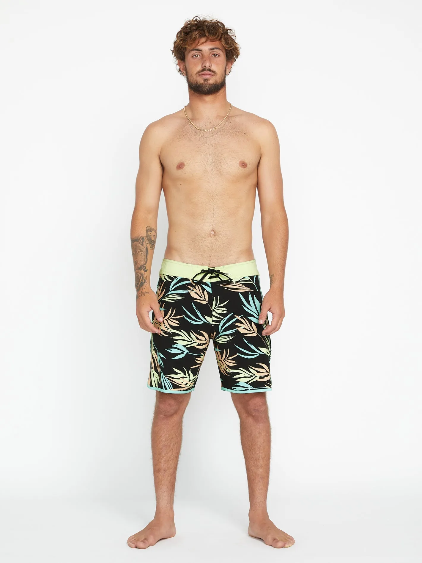 Bleeding Leaf Mod 18" Badeshorts - BLACK