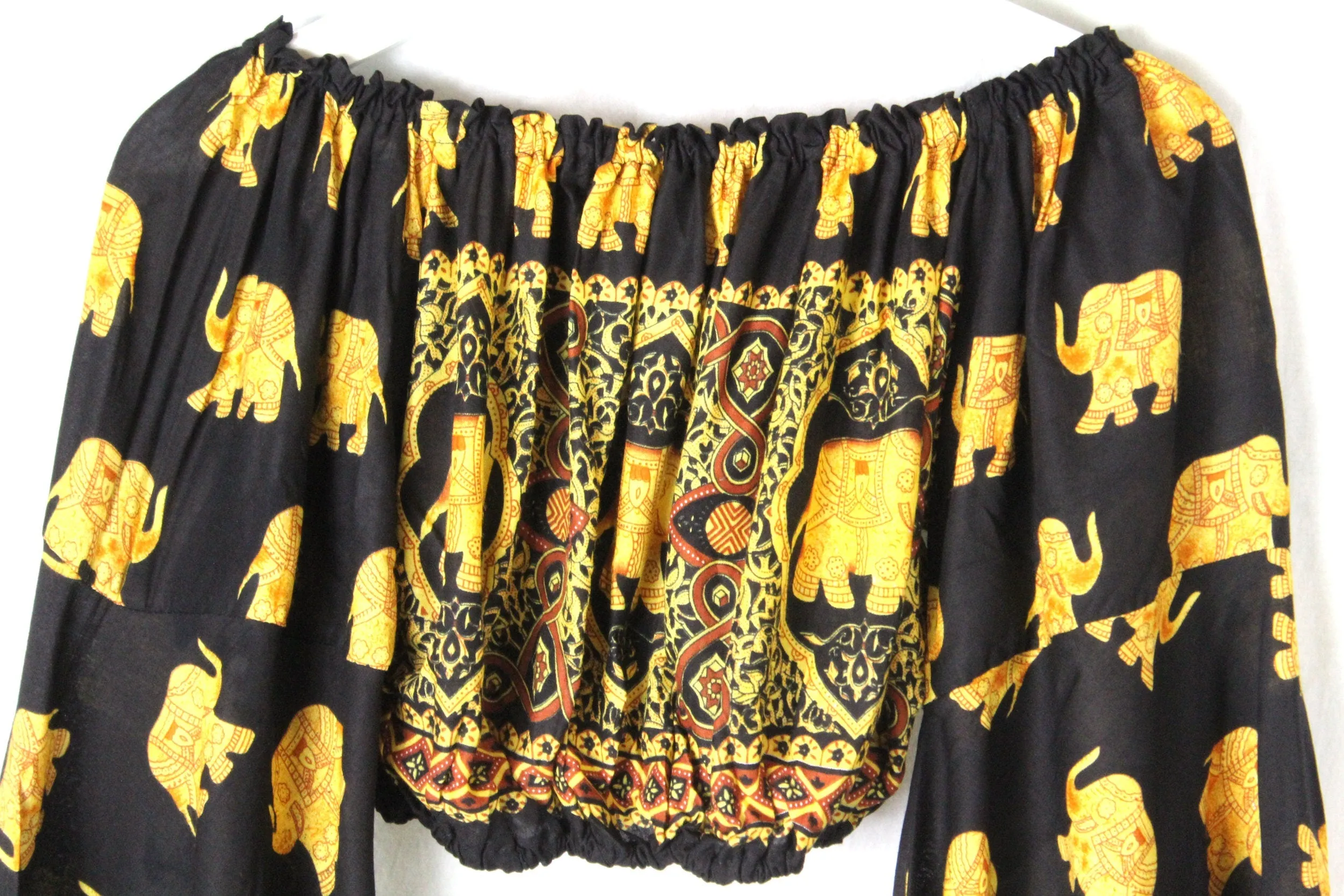 Boho Crop Top for Women, Belly Dance  Crop Top Blouse, festival clothing, Festival crop top,Long Sleeve Tops,Bell Sleeve Tops,Gypsy Clothing