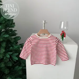 BROOKLYN | Classic Long Sleeve Striped Cotton Tee