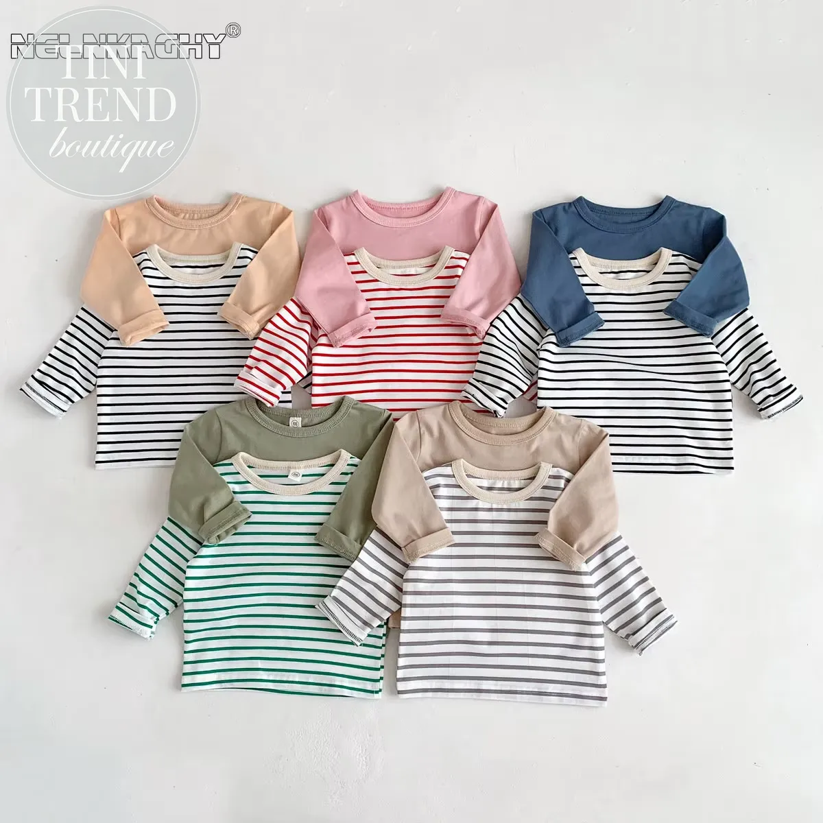 BROOKLYN | Classic Long Sleeve Striped Cotton Tee