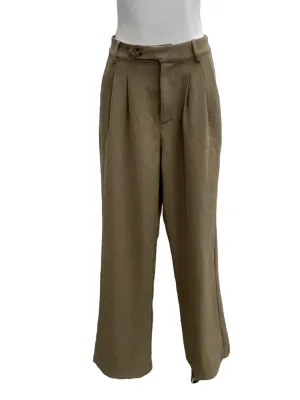 Brown Tapered Cigarette Suit Pants