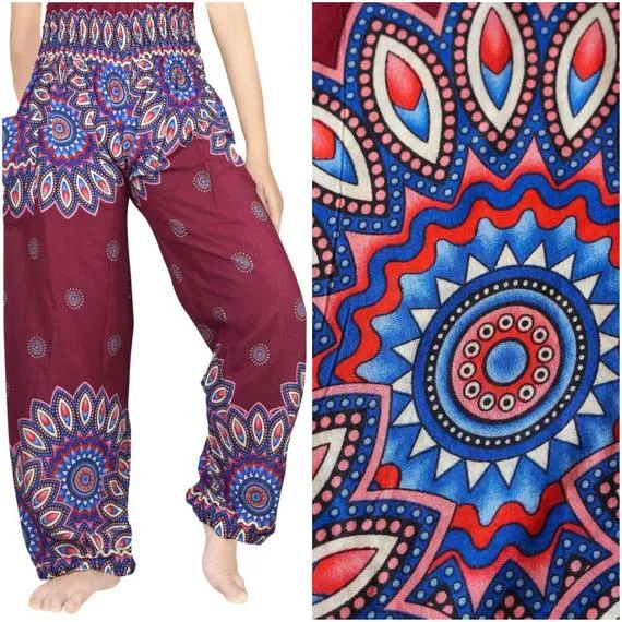 Burgundy Mandala Pants