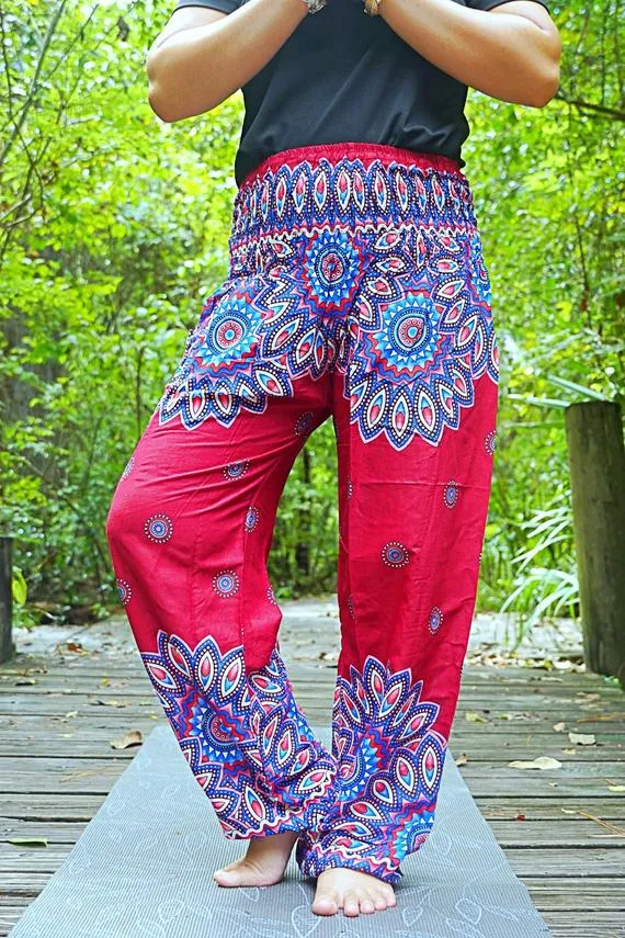 Burgundy Mandala Pants