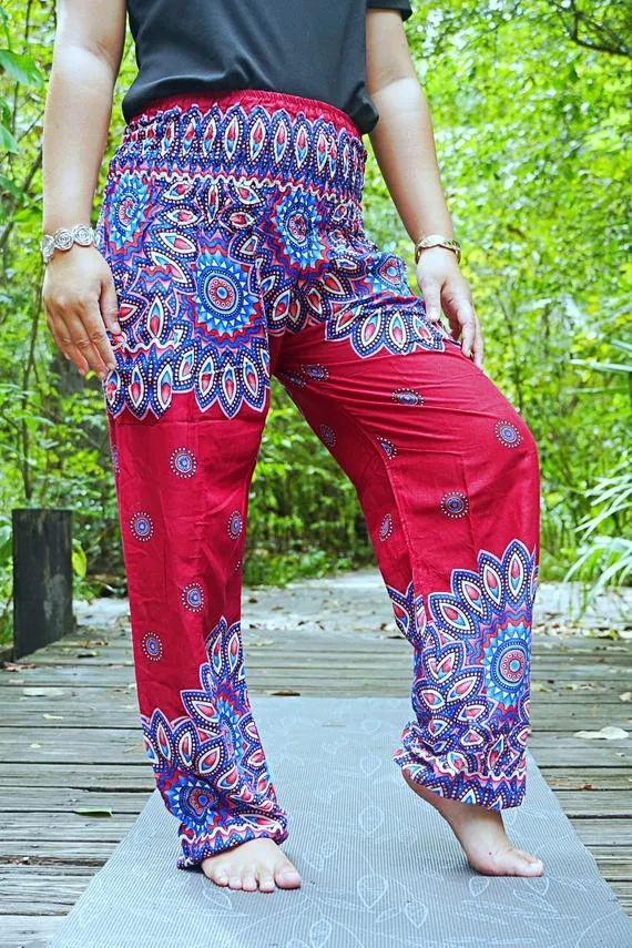Burgundy Mandala Pants