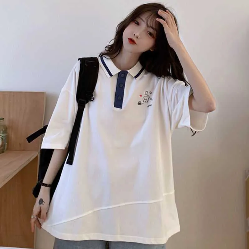 Cartoon Pocket Printed Turn Down Collar Shirts