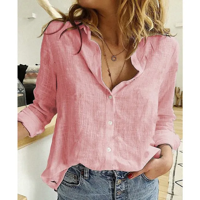 Casual Long Sleeve Birds Print Loose Shirts Women Oversized Cotton and Linen Blouses and Tops Vintage Streetwear Tunic Tees
